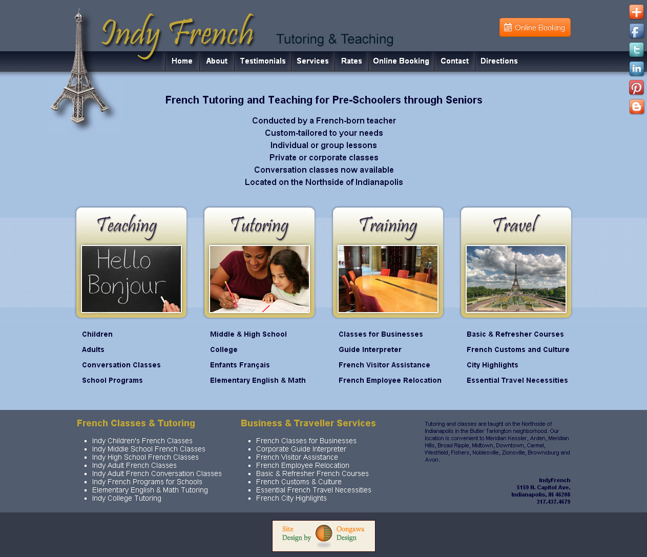 Indy French Teaching & Tutoring Website